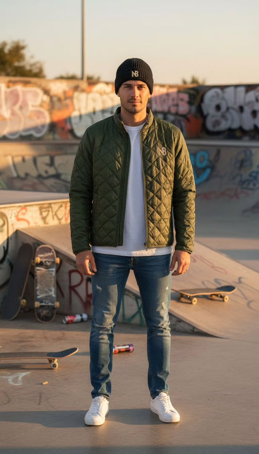 NotchBoss™ Quilted Jacket — Forest Olive